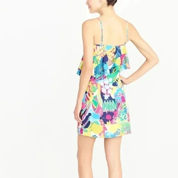 J. Crew Factory Size 2 Floral Printed Ruffled Cami Dress New! - Picture 2 of 8